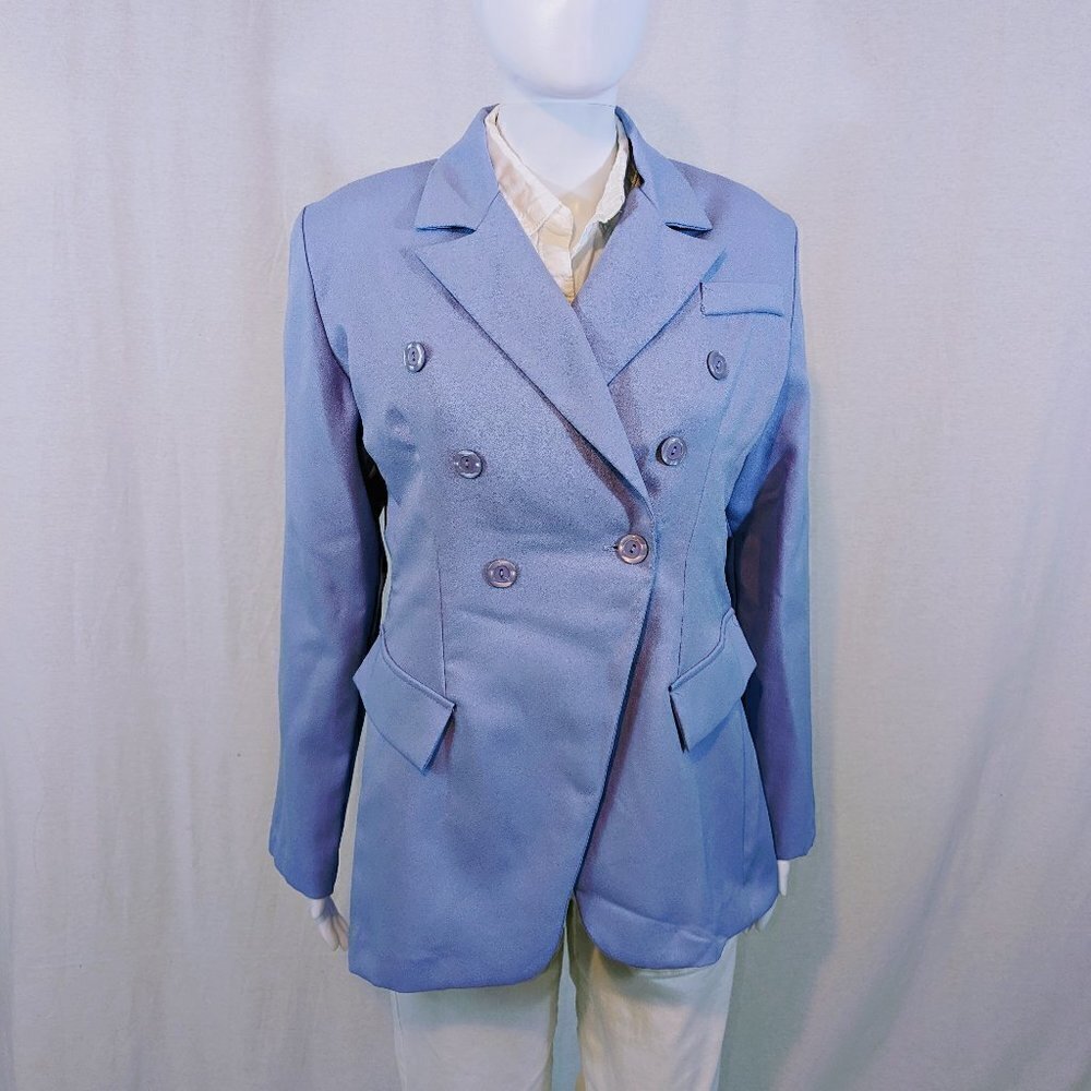 Vintage Jennifer James Light Purple Double Breasted Blazer Women's Size 10